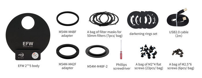 ZWO 5 Position Electronic Filter Wheel for 2" Filters