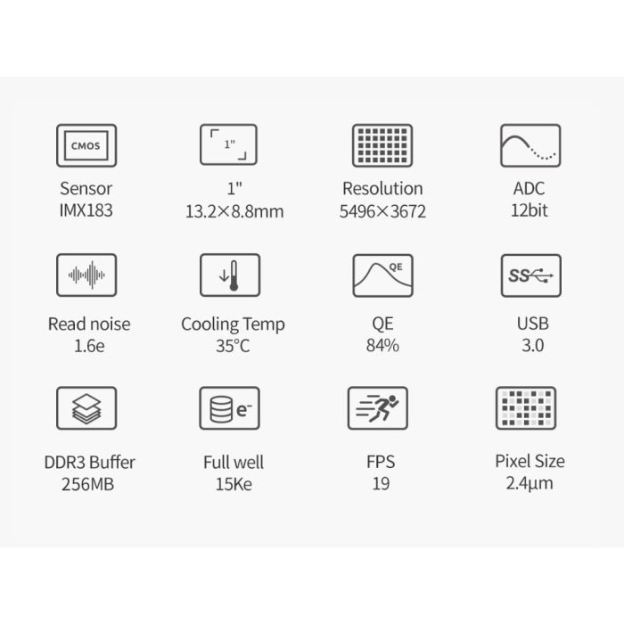 ZWO ASI183MC Pro USB3.0 Cooled Color Astronomy Camera