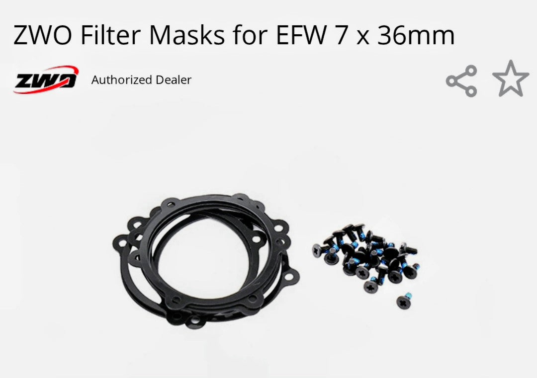 ZWO EFW-7 Mask Set (7-Position Filter Wheel)