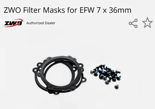 ZWO EFW-7 Mask Set (7-Position Filter Wheel)