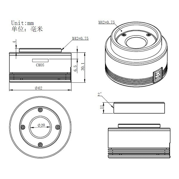 ZWO ASI174MM USB 3.0 Monochrome CMOS Astronomy Camera