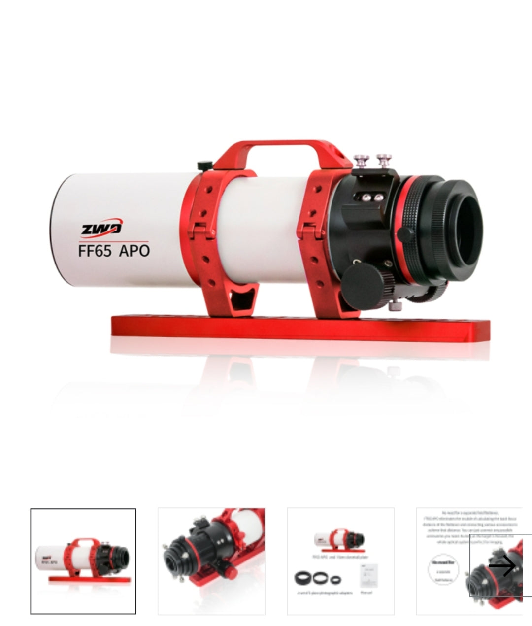 ZWO FF65 APO Refractor – 65mm f/6.4 Apochromatic Refractor Telescope